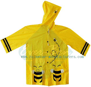 PVC kids rain jacket-toddler rain jacket factory-yellow rain slicker